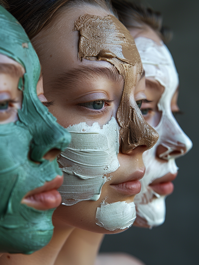 Contemplative Faces with Colorful Masks