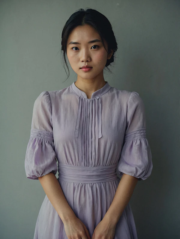 Portrait of a Young Woman in Lavender
