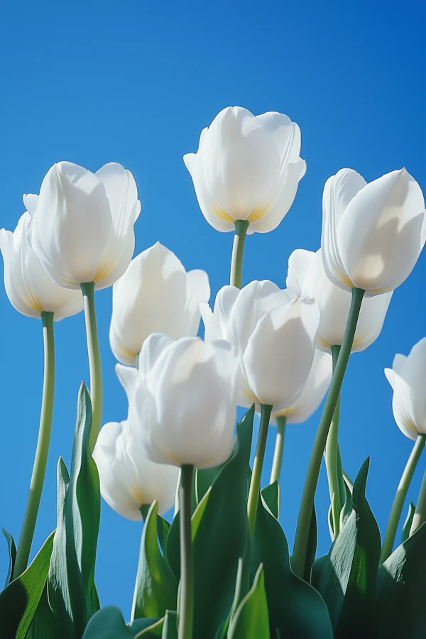 White Tulips in Spring