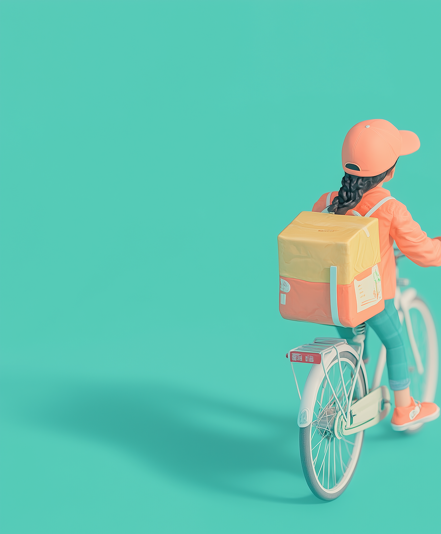 Delivery Person on Bicycle