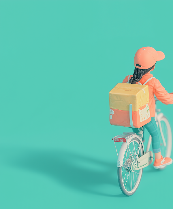 Delivery Person on Bicycle