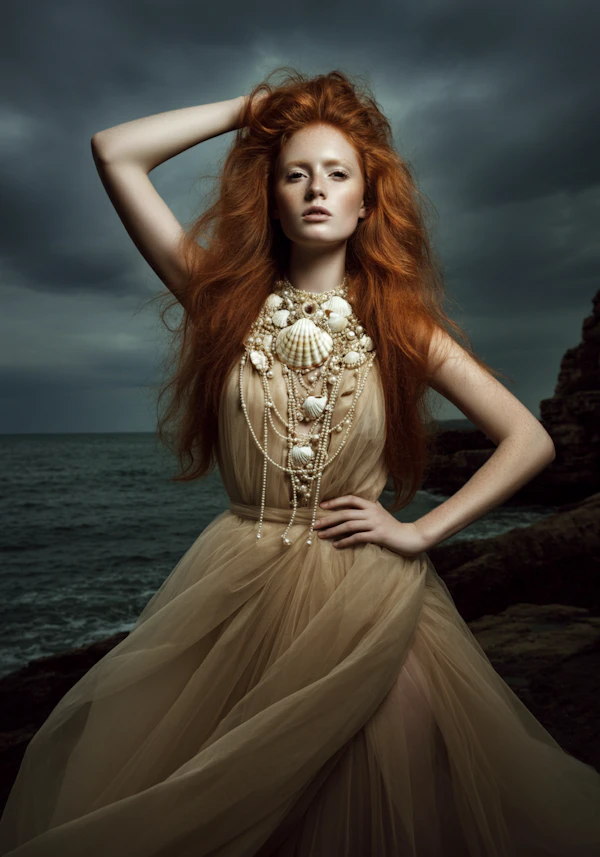 Ethereal Red-Haired Woman