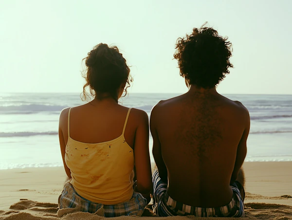 Beach Companionship at Sunset