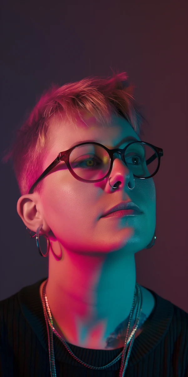 Contemporary Portrait with Dichromatic Lighting