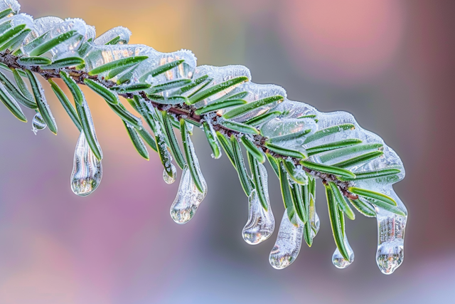 Frozen Pine Branch