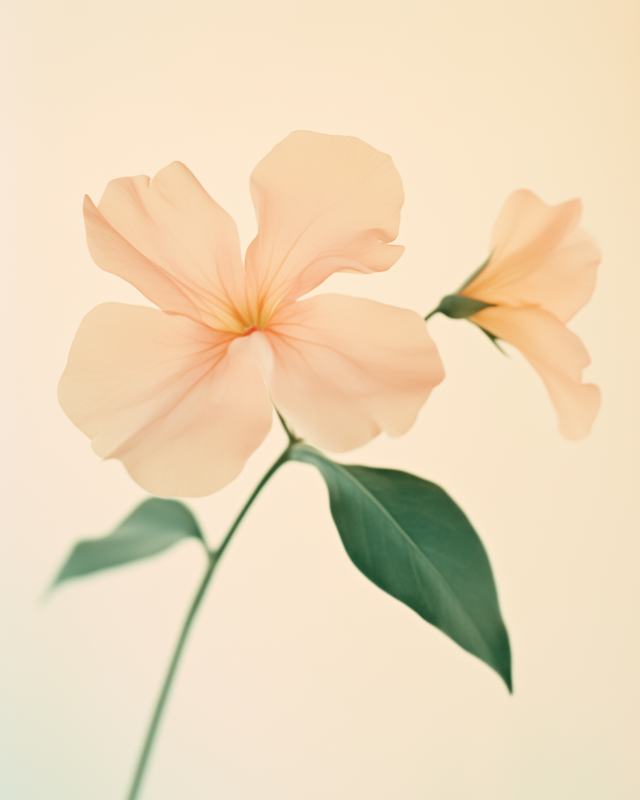 Delicate Peach Flower Close-Up