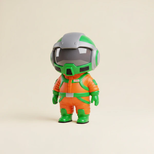 Cartoon Astronaut Figure