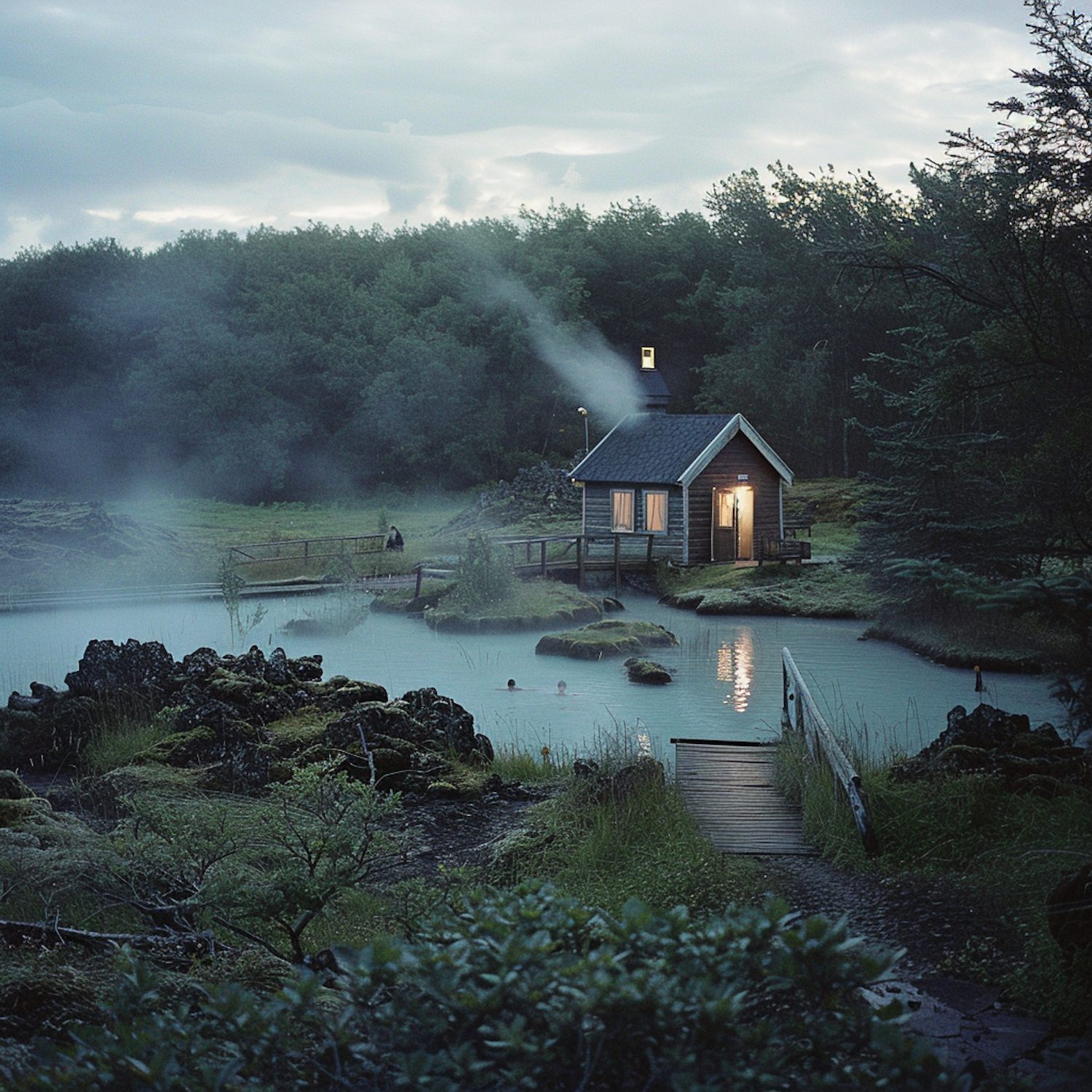 Tranquil Cabin Evening