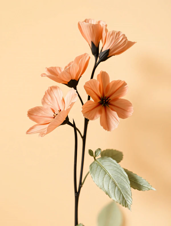 Peach Floral Close-Up