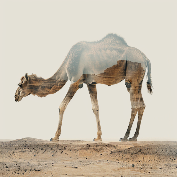 Desert Camel Double Exposure