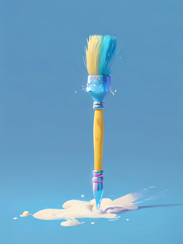 Whimsical Paintbrush Art
