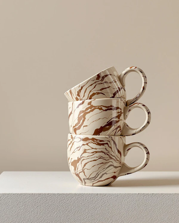Stacked Ceramic Mugs