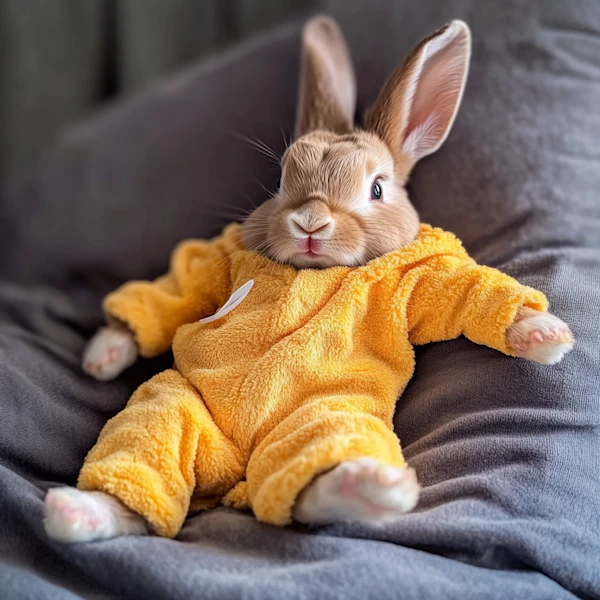 Rabbit in Yellow Onesie