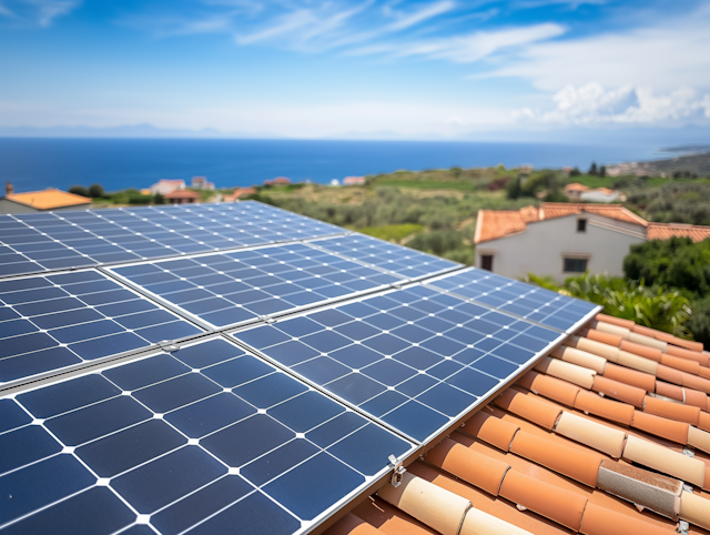 Solar Panels on Terracotta Roof