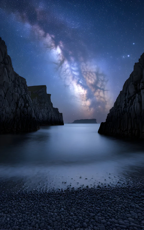 Starry Coastal Nightscape