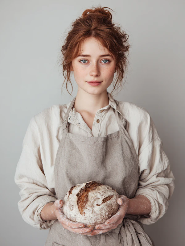 Baker with Rustic Bread