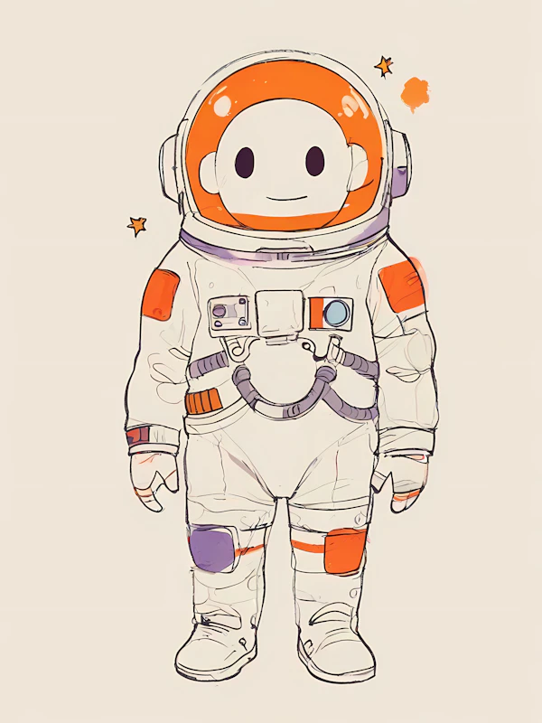 Cute Cartoon Astronaut