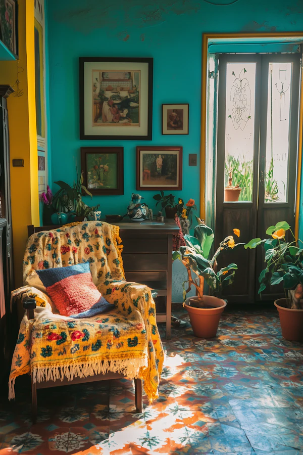 Cozy Interior with Vibrant Colors