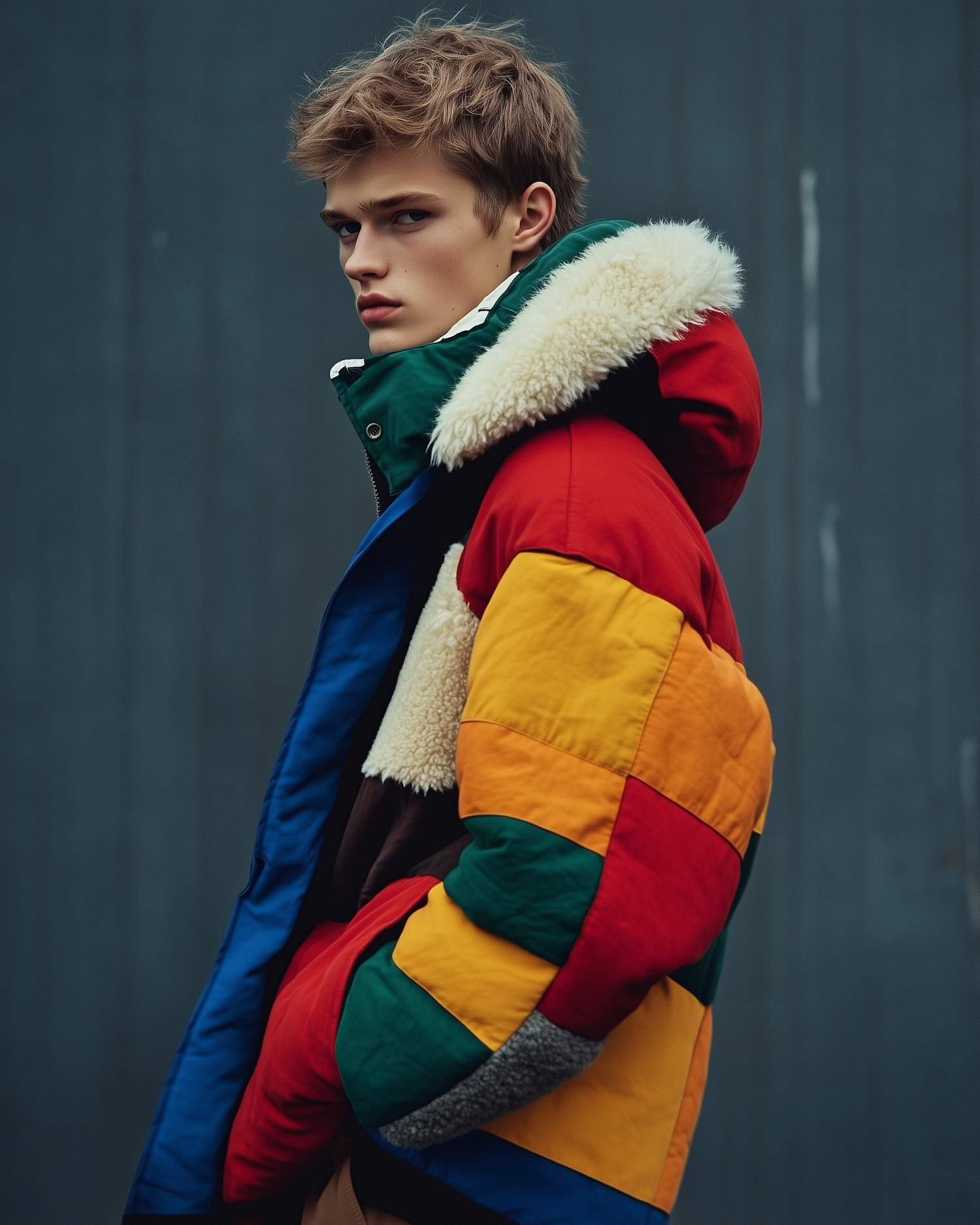 Fashion Portrait with Patchwork Jacket