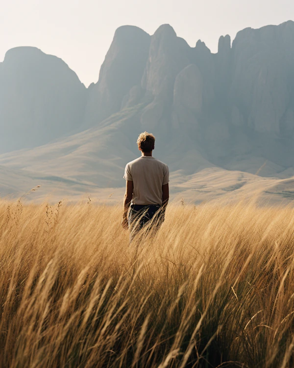 Contemplation Amidst Golden Fields