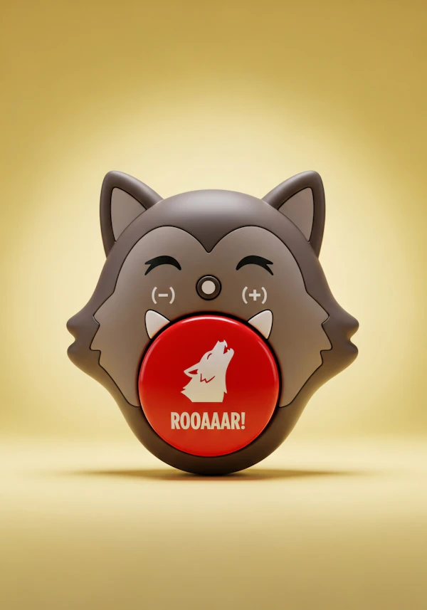 Wolf Toy with Button