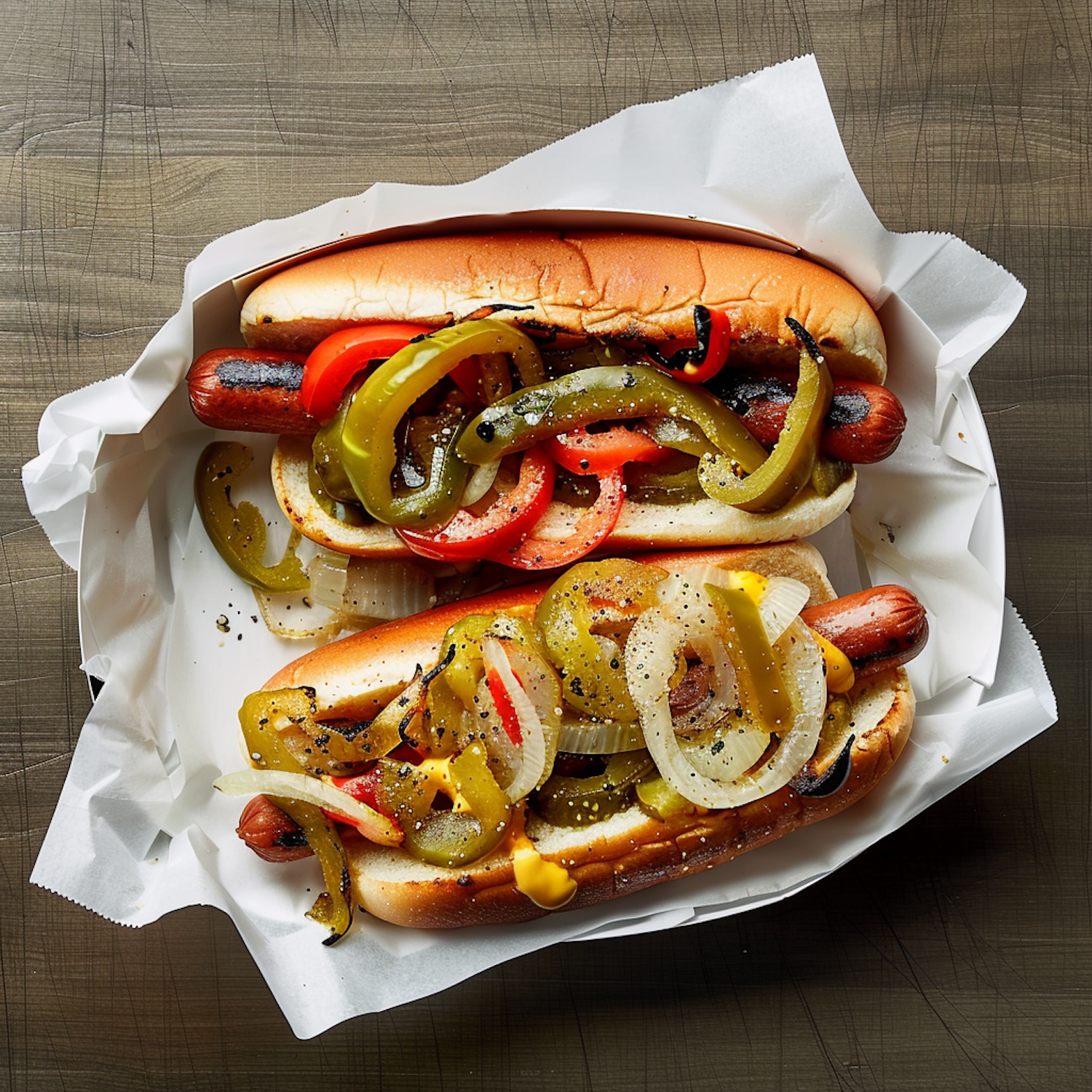 Colorful Loaded Hot Dogs