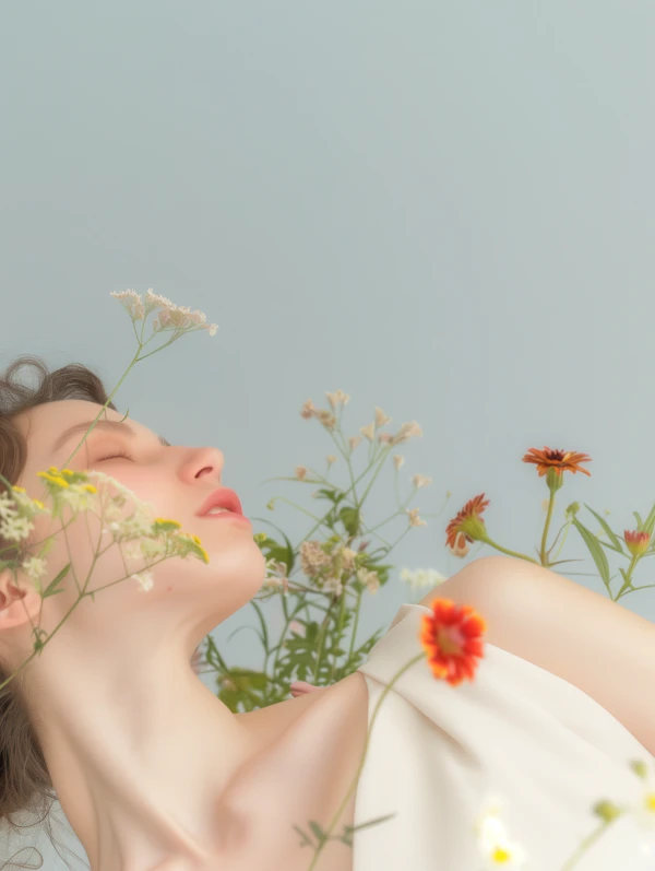 Serene Floral Portrait