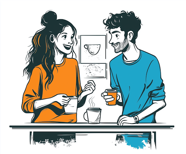 Cheerful Coffee Conversation