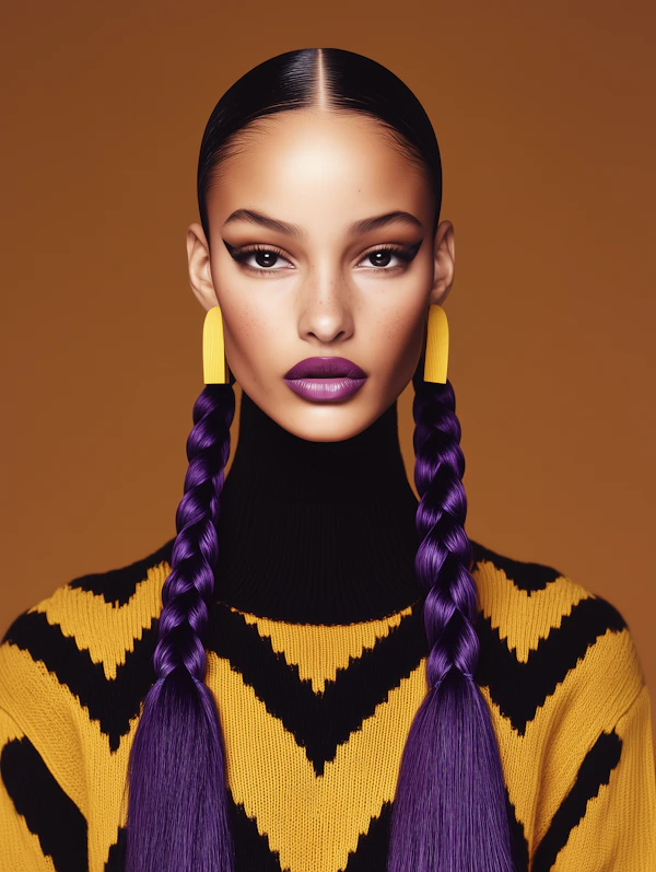 Bold Portrait with Purple Hair