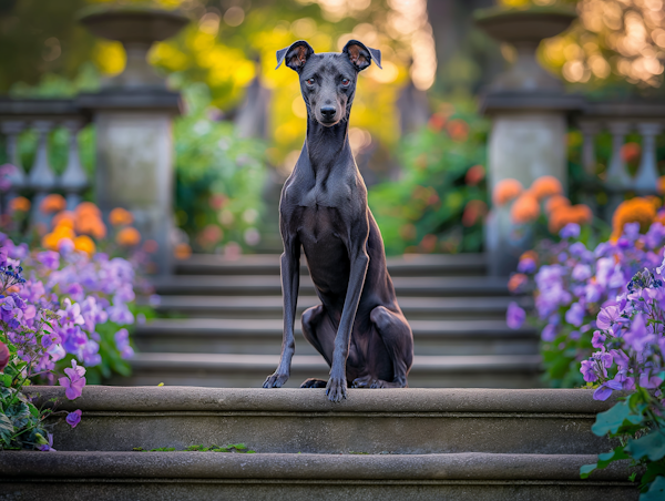 Graceful Hound in Garden