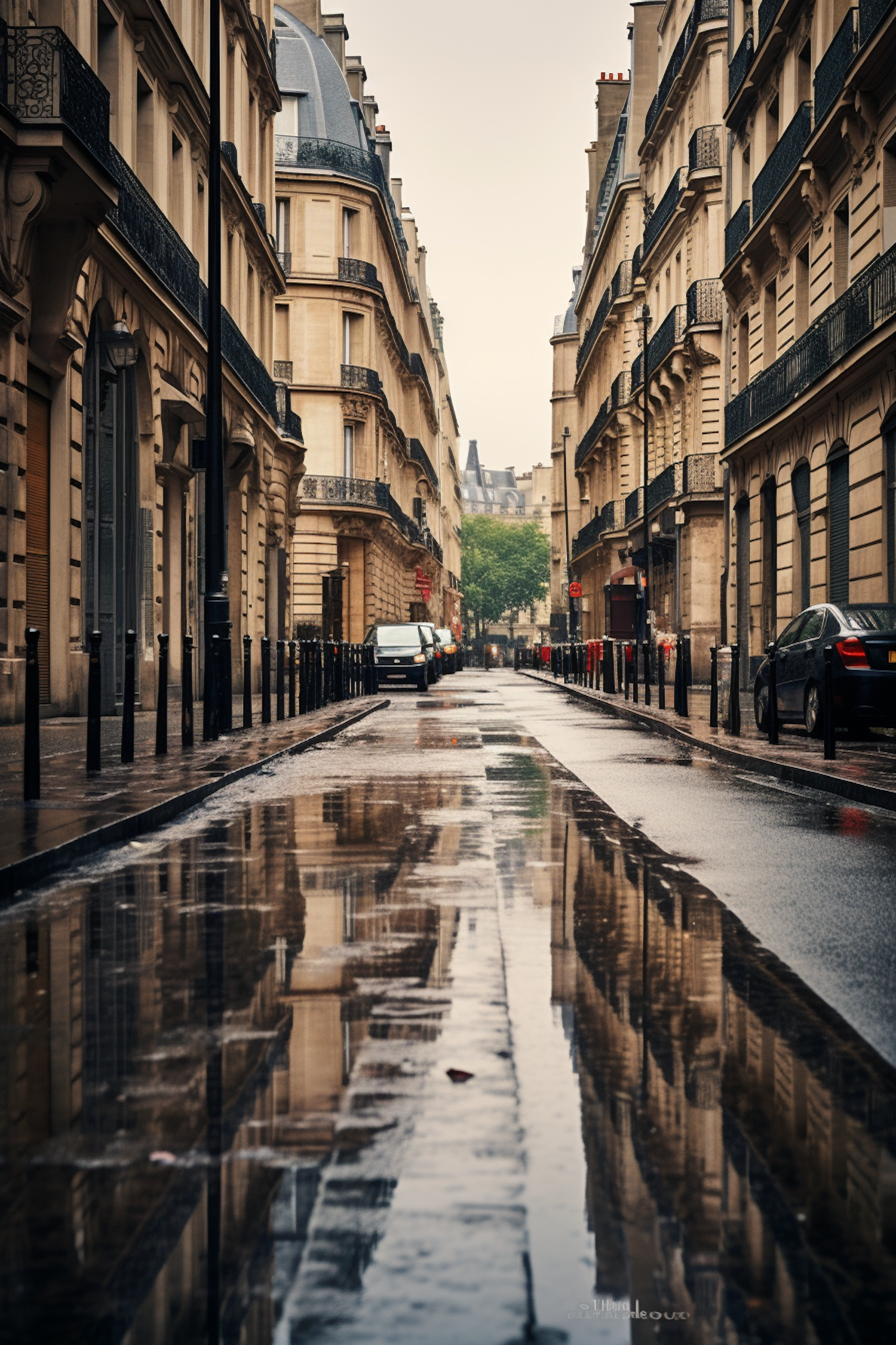 After the Rain on a European Street