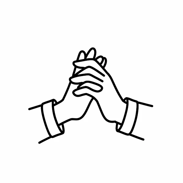 Clasped Hands Drawing