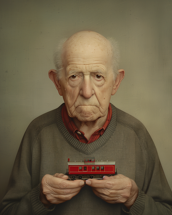 Elderly Man with Model Train