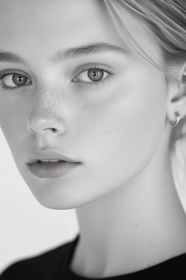 Freckled Woman Portrait