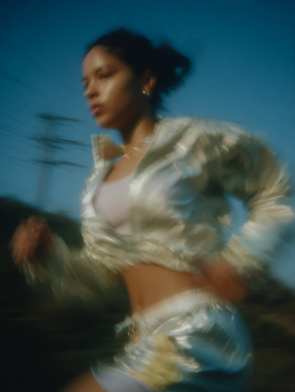 Woman Running in Motion