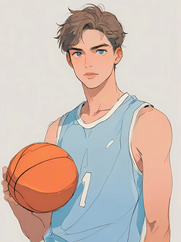 Young Man with Basketball