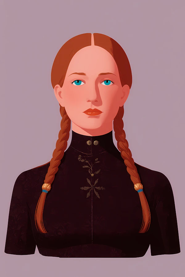 Serene Red-Haired Woman