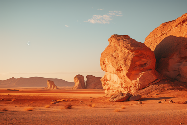 Golden Hour Serenity in the Eroded Desert