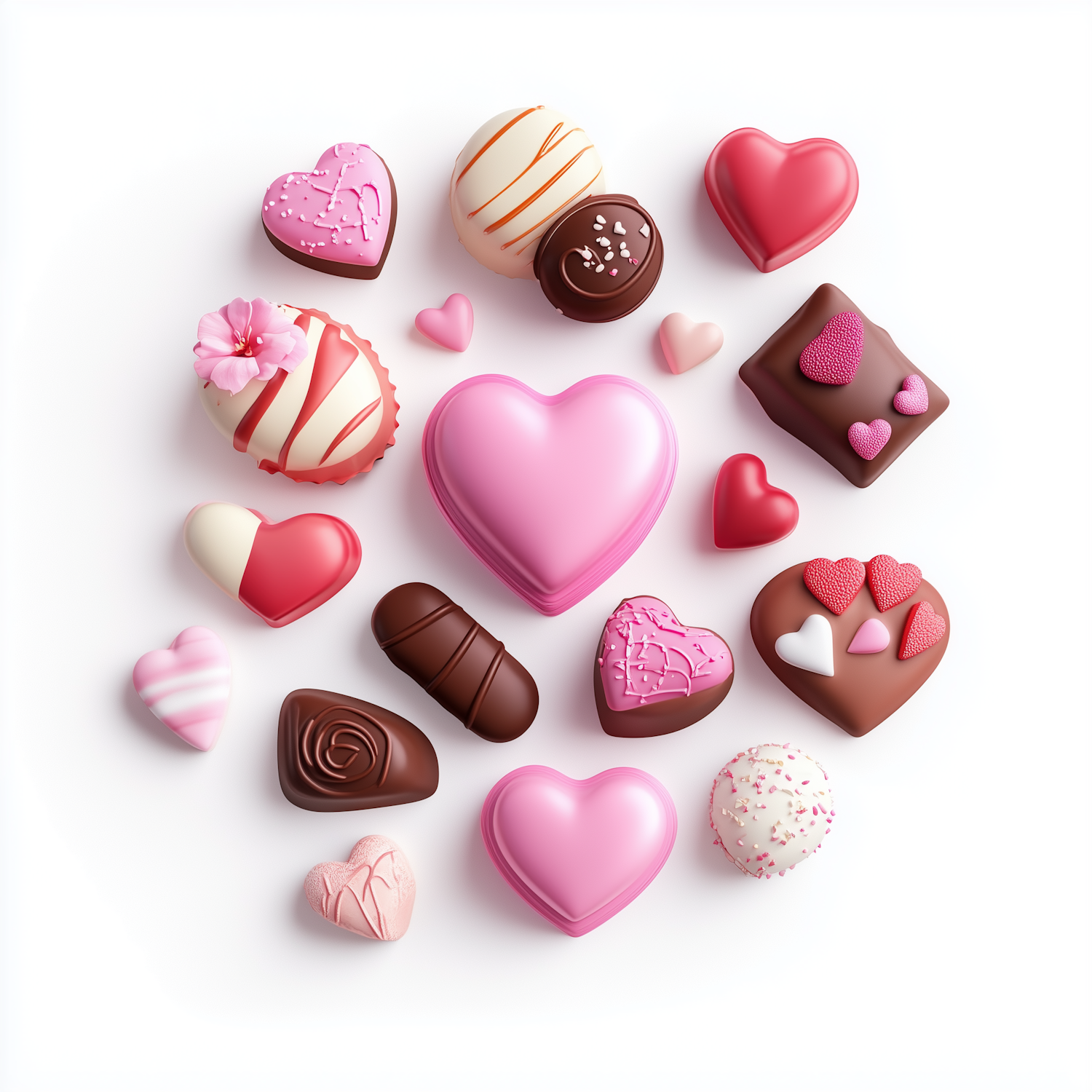 Heart-Shaped Chocolates and Candies