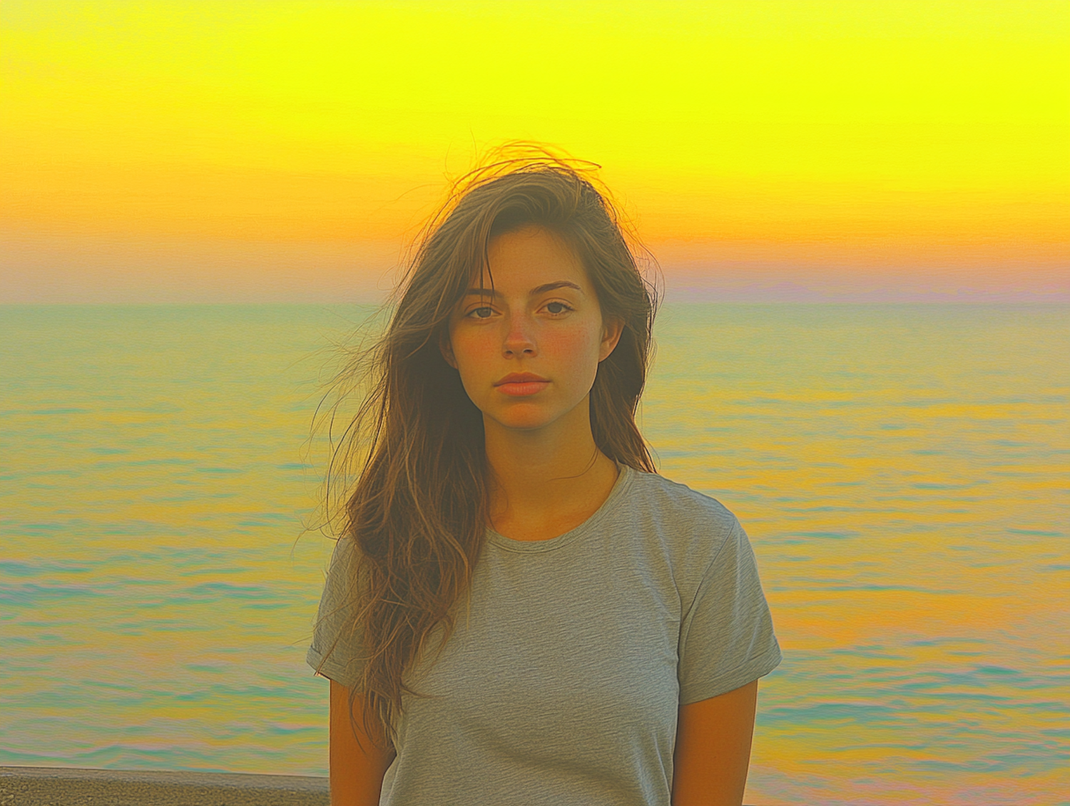 Contemplative Woman by the Ocean