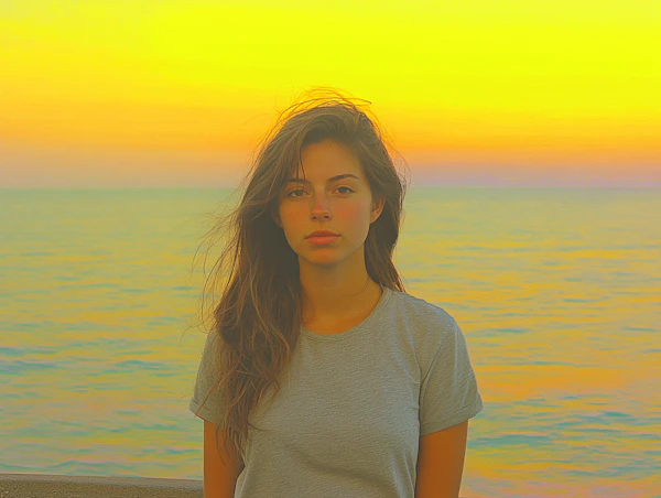 Contemplative Woman by the Ocean