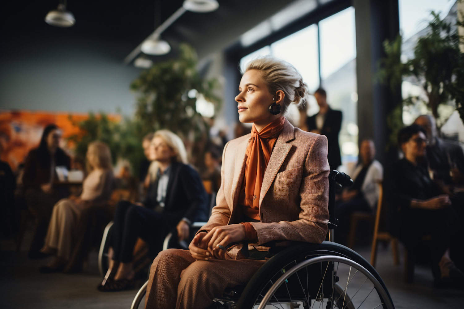 Sophisticated Woman at Elegant Social Event