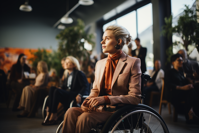 Sophisticated Woman at Elegant Social Event