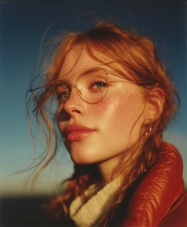 Freckled Woman Portrait