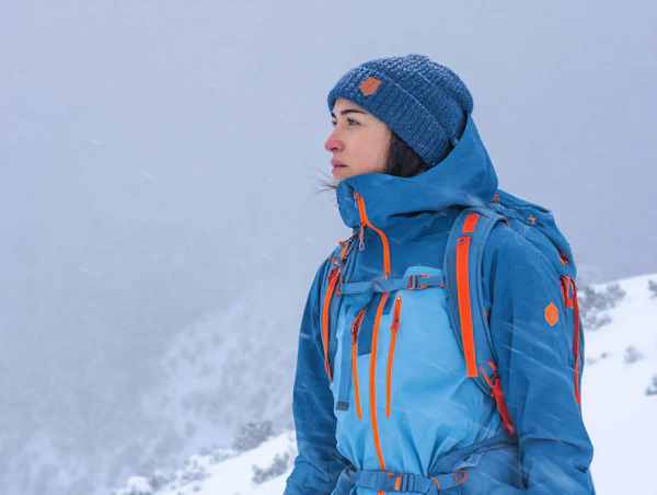 Winter Trekker in Snow