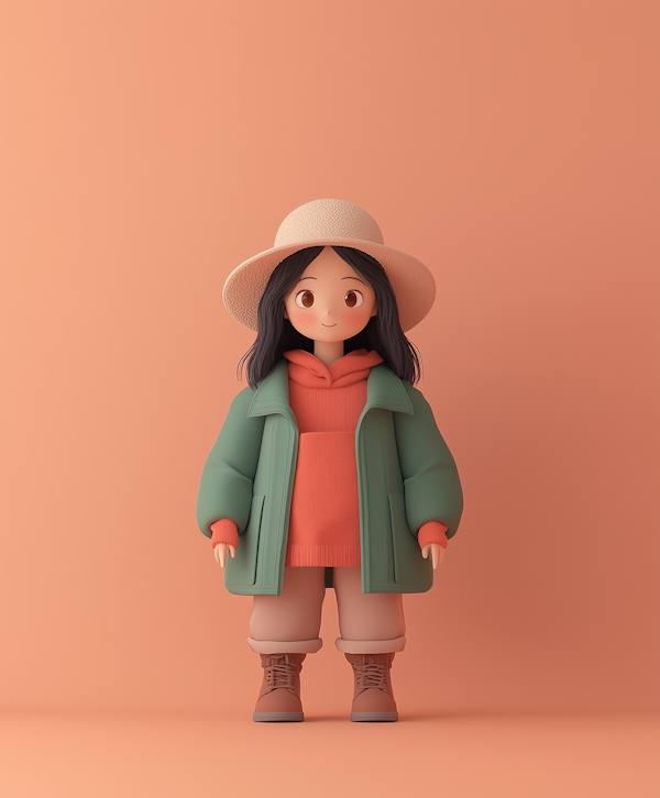 Cozy Autumn/Winter Attire Animated Character