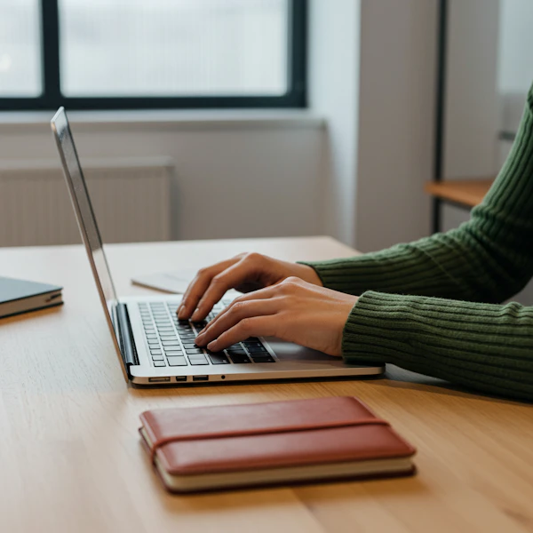 Person Typing on Laptop