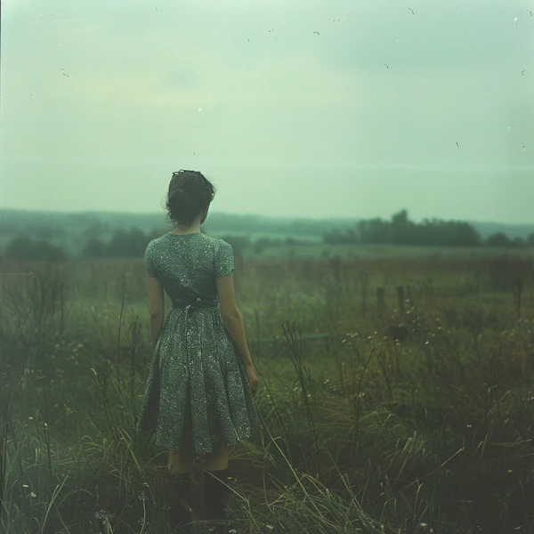 Solitary Woman in Field