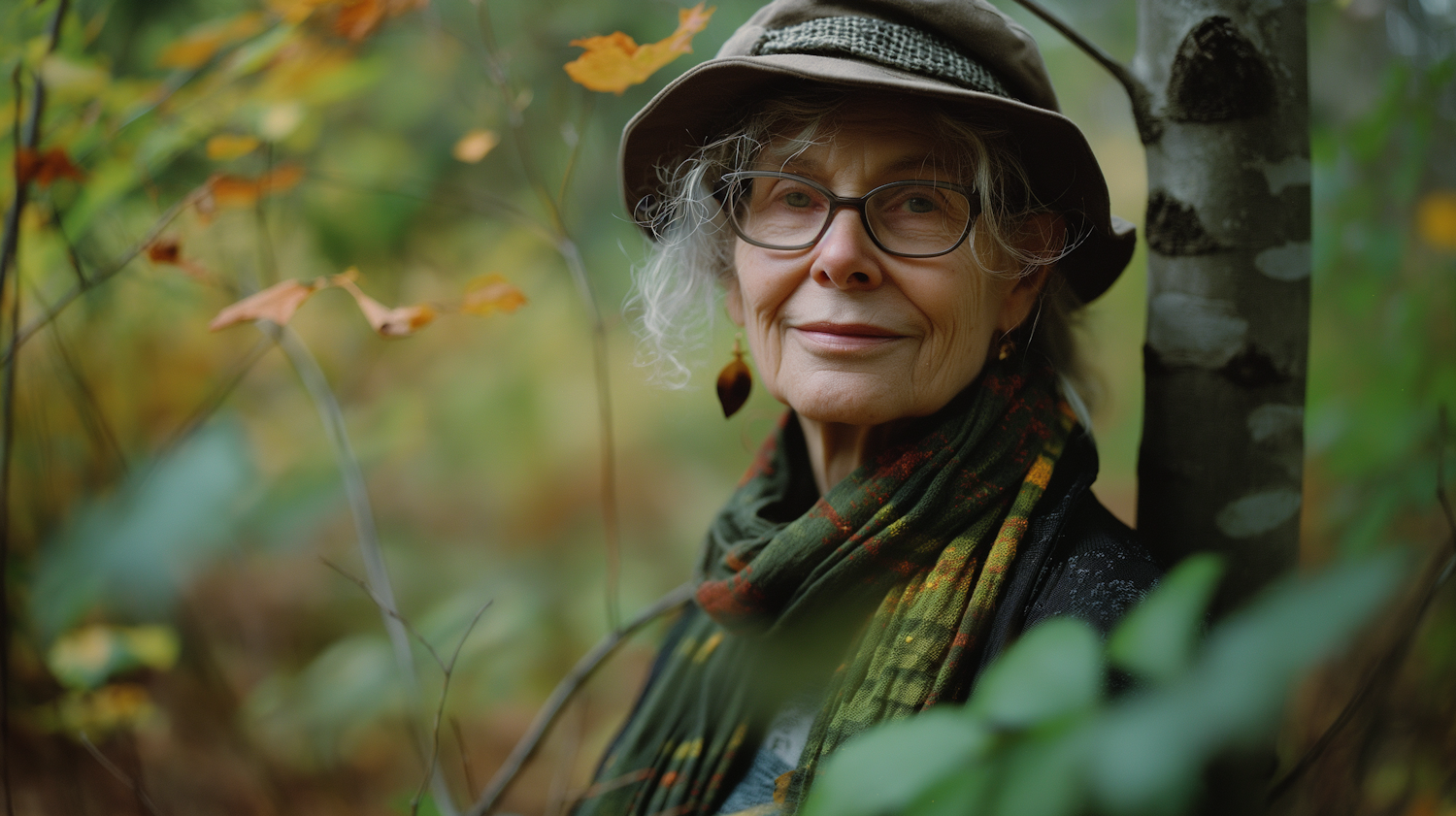 Elderly Woman in Autumn