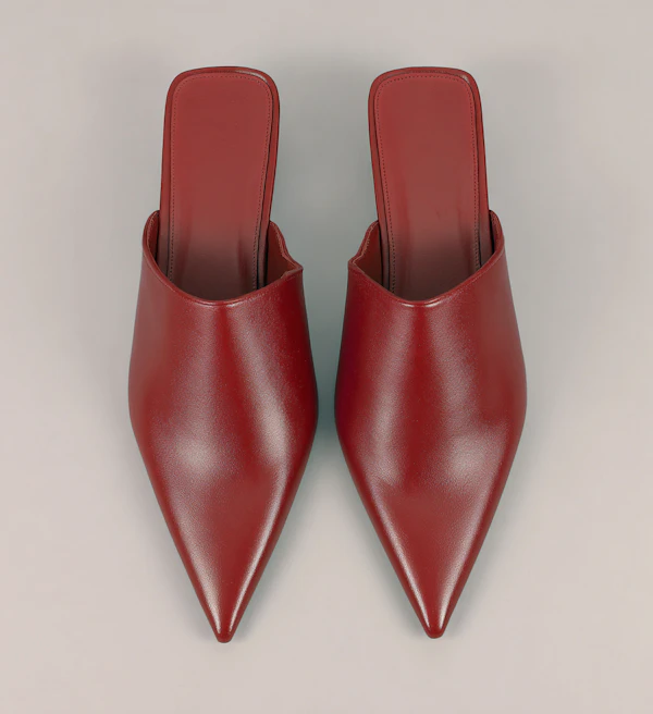Red Leather Mules